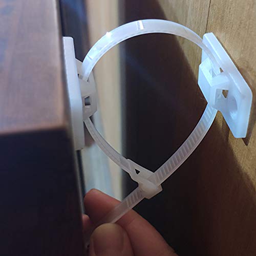 Anti-Tip Furniture Wall Anchor Straps(6 Pack,with Screws),Wall Anchors Straps Kit for Bookshelf or Dresser,Adjustable Safety Furniture Wall Straps for Baby,Kids,Dogs,Cabinet,Bed,Shelf,etc.(White)