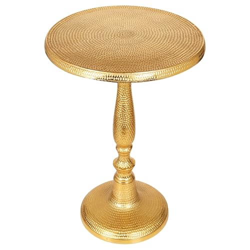Gold Metal End Table for Living Room | 15 Inch Width x 22 Inch Height | Modern Side Table with Premium Finish | Sofa Side Table for Home Decor