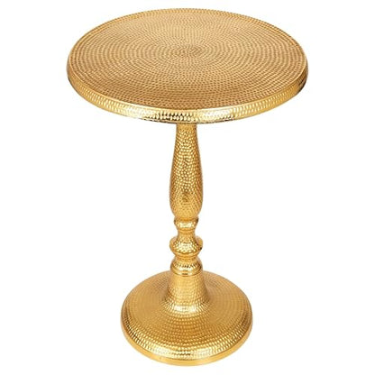 Gold Metal End Table for Living Room | 15 Inch Width x 22 Inch Height | Modern Side Table with Premium Finish | Sofa Side Table for Home Decor