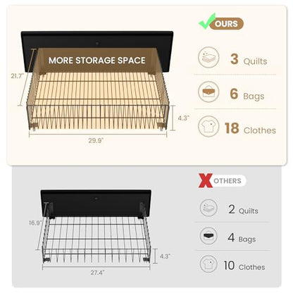 King Size Platform Bed Frame with 4 Oversized Storage Drawers, view 7