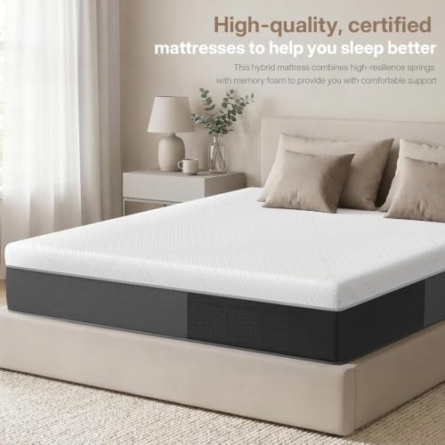 Full 12 Inch Hybrid Mattress in a Box, Medium-Firm, view 4