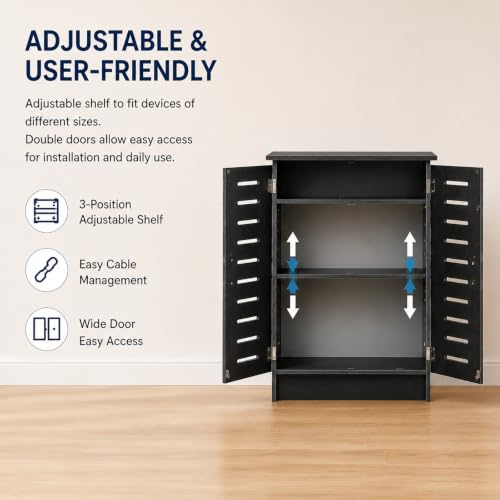 WiFi Router Storage Cabinet, Floor Standing WiFi Router Box Hider, view 7