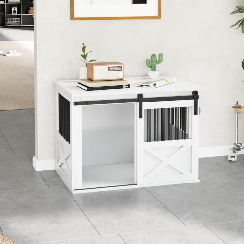 36" Wooden Dog Crate Furniture,Big Kennel Pet Cage End Table for Indoor, view 8