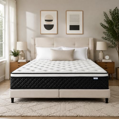 Queen Mattress, 12 Inch Queen Size Mattress in a Box, Pocketed Coils, view 2