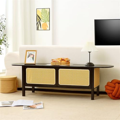 Bamboo TV Stand for TVs up to 65", Accent Entertainment Center with Storage, view 6