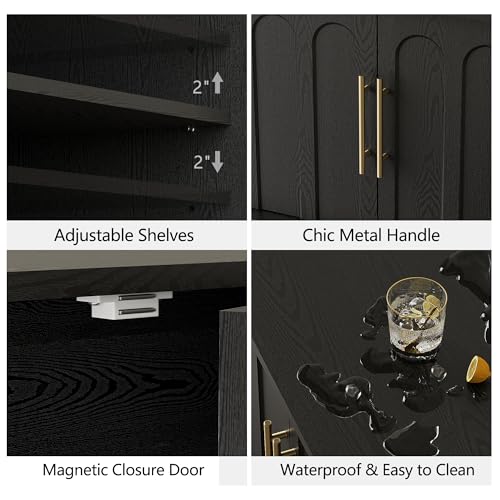 67" Modern TV Stand for 75 Inch TV Living Room, Black, view 7