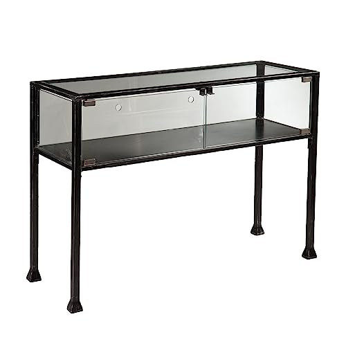 Terrarium Display Console - Transitional Design, Black Finish - Ideal for Entryway, Living Room (CK8863)