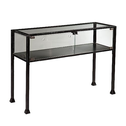 Terrarium Display Console - Transitional Design, Black Finish - Ideal for Entryway, Living Room (CK8863)