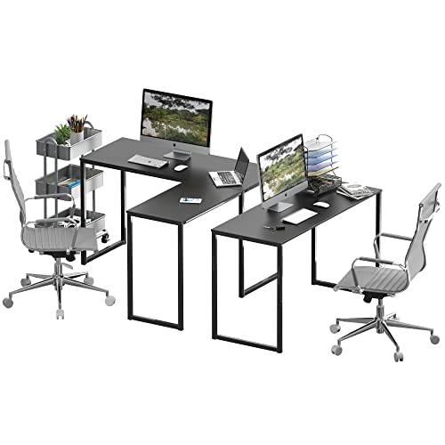 Mission 48 x 48 L-Shape Home Office Computer Desk, Black, view 7
