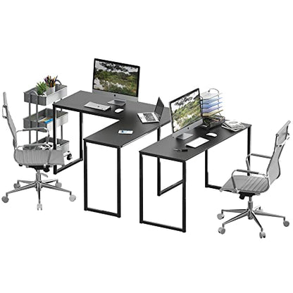 Mission 48 x 48 L-Shape Home Office Computer Desk, Black, view 7