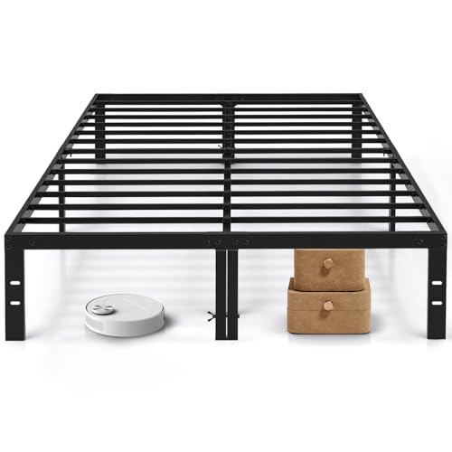 Full Size Bed Frame, 14 Inch Metal Platform with Steel Slat Support, view 2