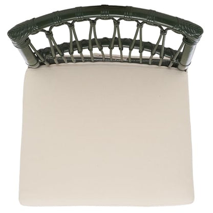 SAFAVIEH Furniture - Zorianna 23.6" Seat Height Counter Stool - White & Forest Green - Handwoven Rattan Design - Fully Assembled - Ideal for Kitchen, Dining Room & Kitchen Island (BST6508D)