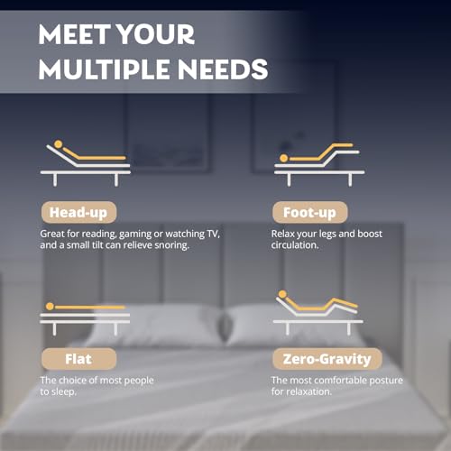 Full Size Adjustable Bed Frame + 12 Inch Gel Memory Foam Mattress, view 6