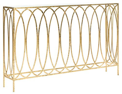 Safavieh Home Carina Gold Foil and Glass Console Table