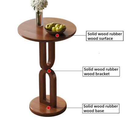 Solid Wood Round Side Table - Small Aent Table for Living Room, Bedroom, or Study - Perfect Corner Coffee Table for Small Spaces & Home Decor (Black)