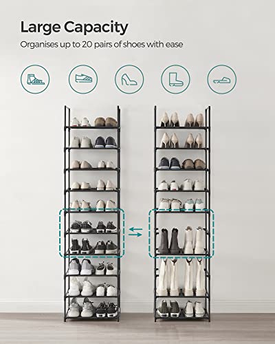 Shoe Rack, 10-Tier Shoe Shelf, Shoe Storage Organizer, view 6