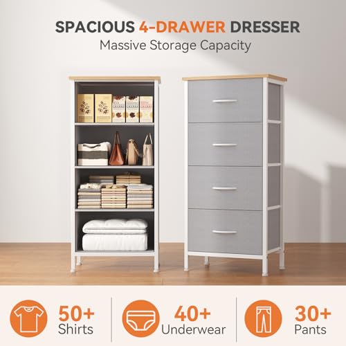 4 Storage Drawer Dresser, Storage Cabinet, Clothes Organizer, view 5