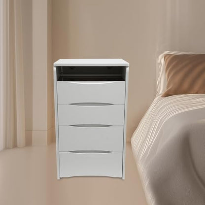 Integrated Vanity with Flip Top Lighted Mirror, 3 in 1 Compact Vanity, Small Dresser Desk Small Makeup Table with 3 Drawers for Girls, Bathroom, Bedroom, Dormitories (White)