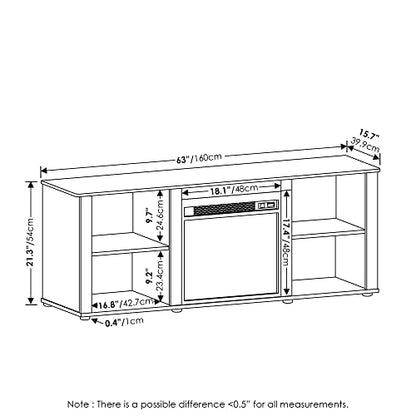 Classic 3-Tier Fireplace TV Stand for TV up to 70 Inch, Americano, view 4