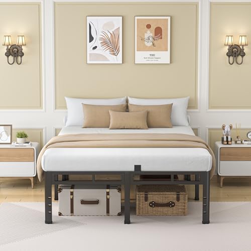 King Size Metal Platform Bed Frame, 18 Inch Dual-Layer Heavy Duty Base, view 3