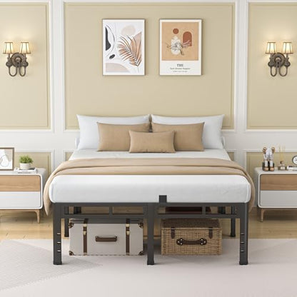 King Size Metal Platform Bed Frame, 18 Inch Dual-Layer Heavy Duty Base, view 3