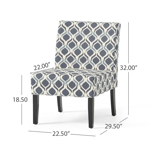 Kassi Fabric Accent Chairs, 2-Pcs Set, Blue / Navy