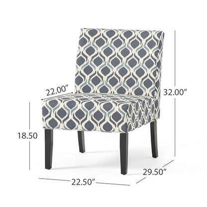 Kassi Fabric Accent Chairs, 2-Pcs Set, Blue / Navy