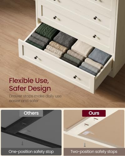 5-Drawer Dresser, Chest of Drawers, 31.5 x 15.7 x 47.4 in, view 6