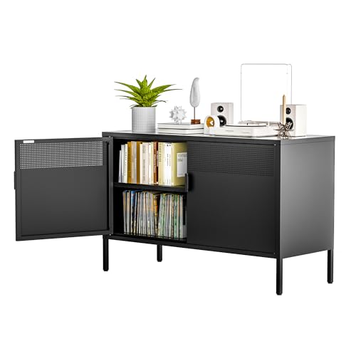 Black Wide Metal Locker Storage Cabinet, view 2