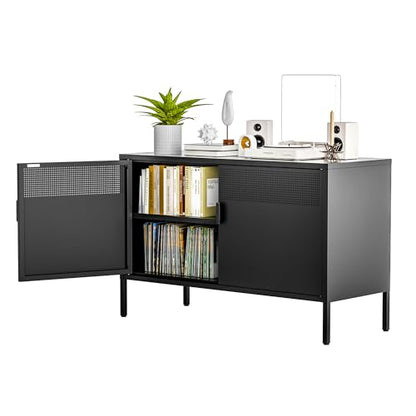 Black Wide Metal Locker Storage Cabinet, view 2