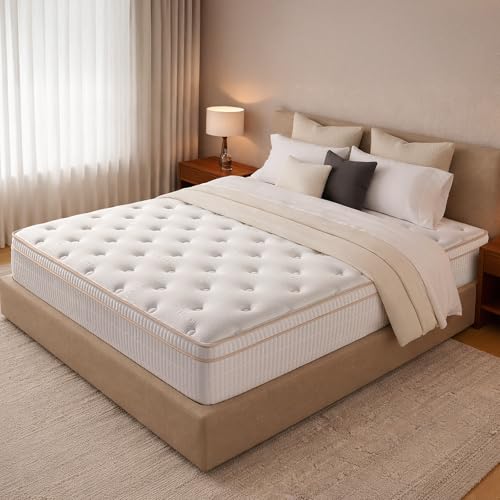 Full Size Mattress, 12 Inch Medium Firm Hybrid, Fiberglass Free, view 2