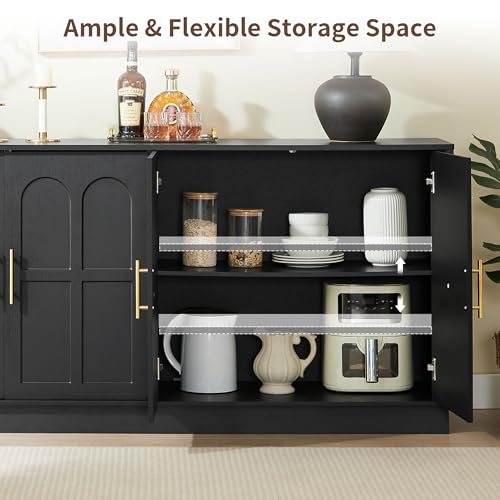 66.5" Sideboard Buffet Cabinet with Storage, Modern Credenza, view 7