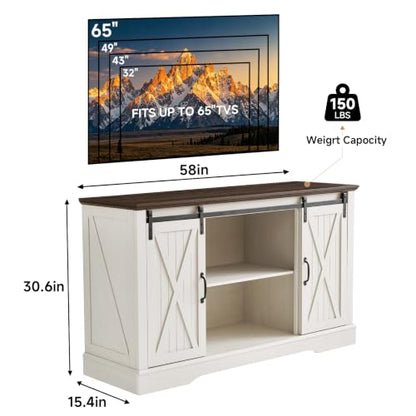 58 Inch Farmhouse Entertainment Center, view 3