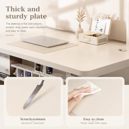Small Computer Desk 47.2 Inch with Bookshelf White, view 7