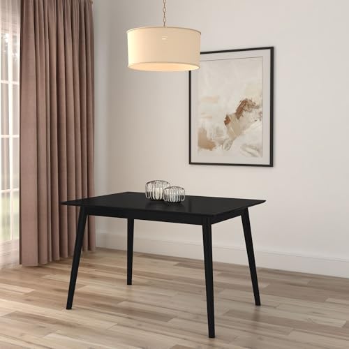 Mid Century Modern 48 Inch Dining Table, Black, view 2