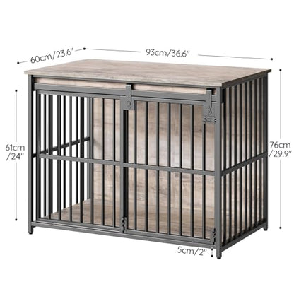 Dog Crate Furniture, 36.6" Heavy Duty Dog Kennel with Sliding Barn Door, view 4