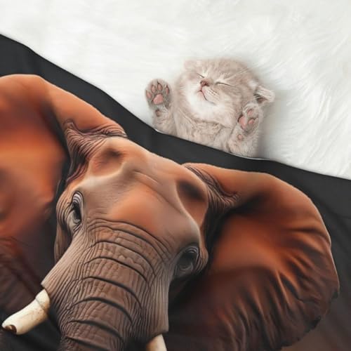Elephant Sunset in Kenya Print Pet Blanket, view 3
