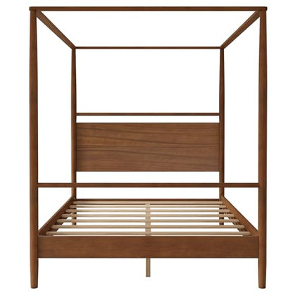 LUMISOL Canopy Bed Frame Queen, Solid Wood Canopy Bed Frame with Four Poster, view 5