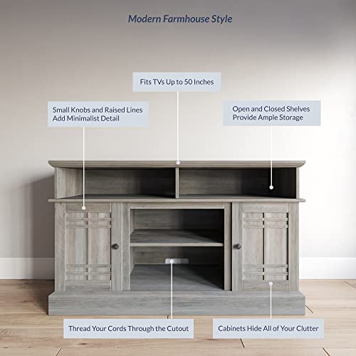 Modern 48" Farmhouse Wood TV Stand & Media Entertainment Center Console Table, view 5