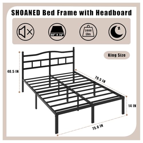 Metal Bed Frame with Headboard, view 3