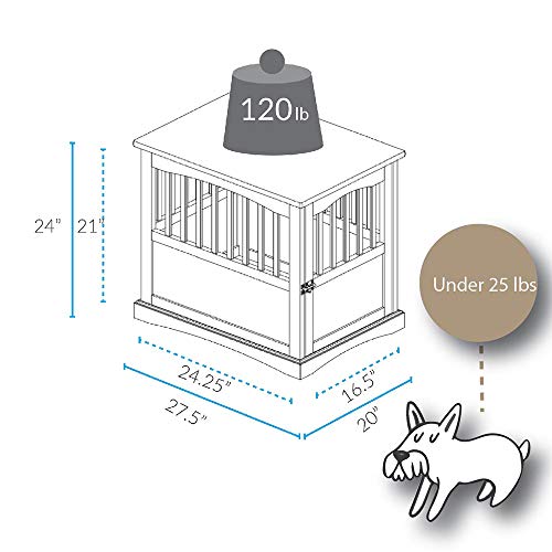 Wooden Medium Pet Crate, End Table, Espresso, view 7