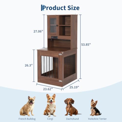 Dog Crate Furniture for Small Dogs, Wooden Dog Kennel Nightstand, view 6