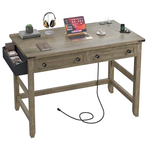 40“Small Desk with Drawers & Side Pocket for Teens & Bedroom, view 2