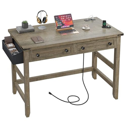 40“Small Desk with Drawers & Side Pocket for Teens & Bedroom, view 2