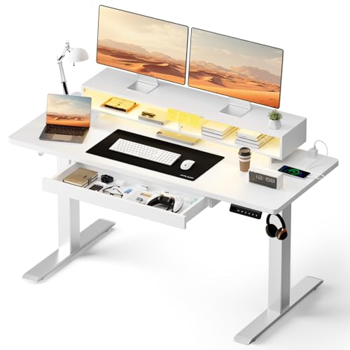 Electric Standing Desk with Drawers, view 2