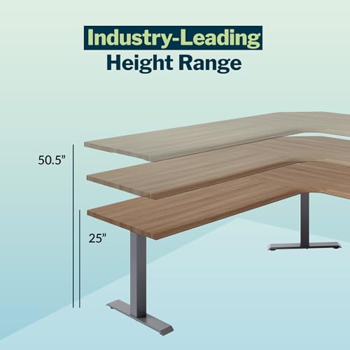 Vari ComfortEdge L-Shape Electric Standing Desk – 80x80 – Walnut/Slate, view 3