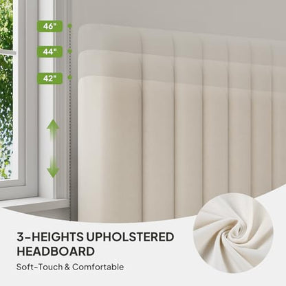 Queen Upholstered Bed Frame with Headboard, view 5