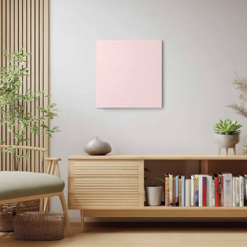 Modern Pink Wavy Stripe Canvas Print Wall, Abstract Trend Rippling Water Lines Framed Canvas Art Wall Decor Pictures Painting Artwork for Living Room Bedroom, Ready to Hang, 28" x 28"