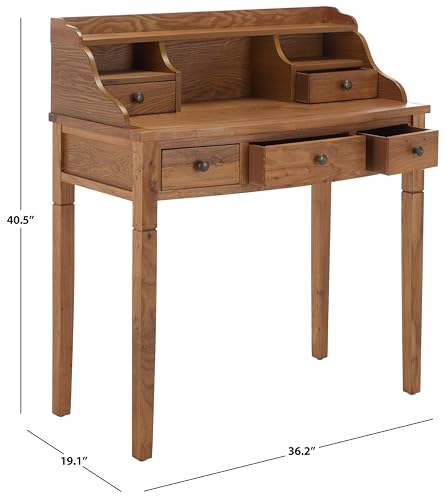 SAFAVIEH Landon Writing Wood Computer Desk, 36.2" Oak AMH6516A, view 4