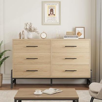 6 Dresser for Bedroom, 52 in Wide Drawer with Large Storage Space, view 4